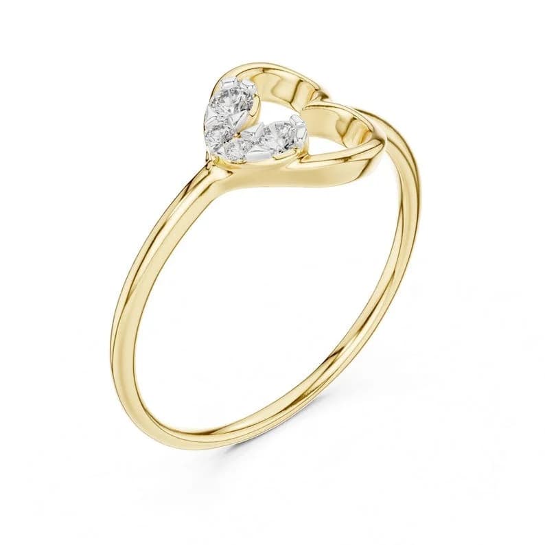 Open Heart Diamond Ring — Image 1