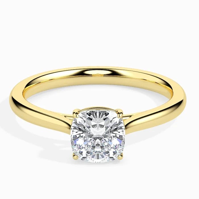 Evaan Lab Grown Diamond Solitaire Ring – Cushion | R003 — Image 1