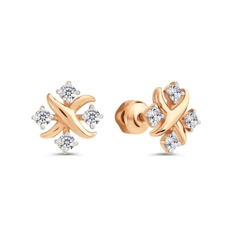 Evaan Lab Grown Diamond Gold Earring – R001 | 0/24ct — Image 1