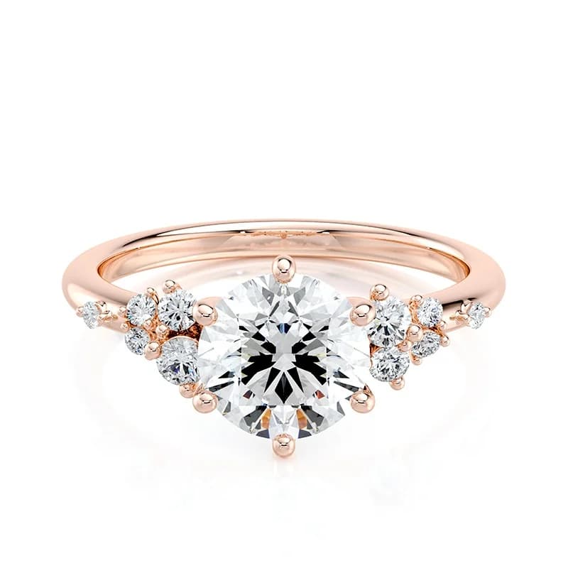 Evaan Lab Grown Diamond Sidestones Ring – SR002 — Image 1