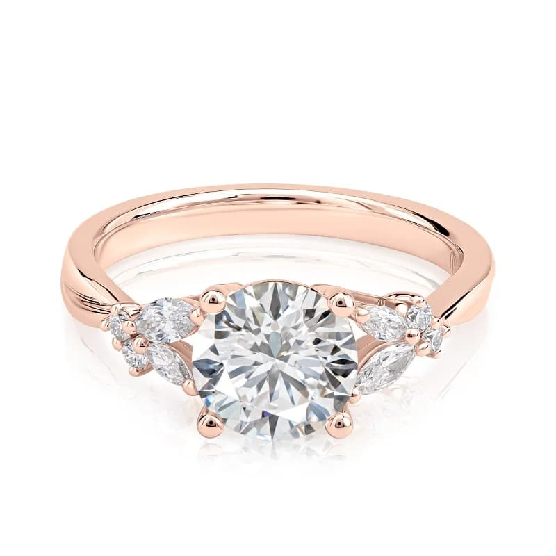 Evaan Lab Grown Diamond Sidestones Ring – SR001 — Image 1