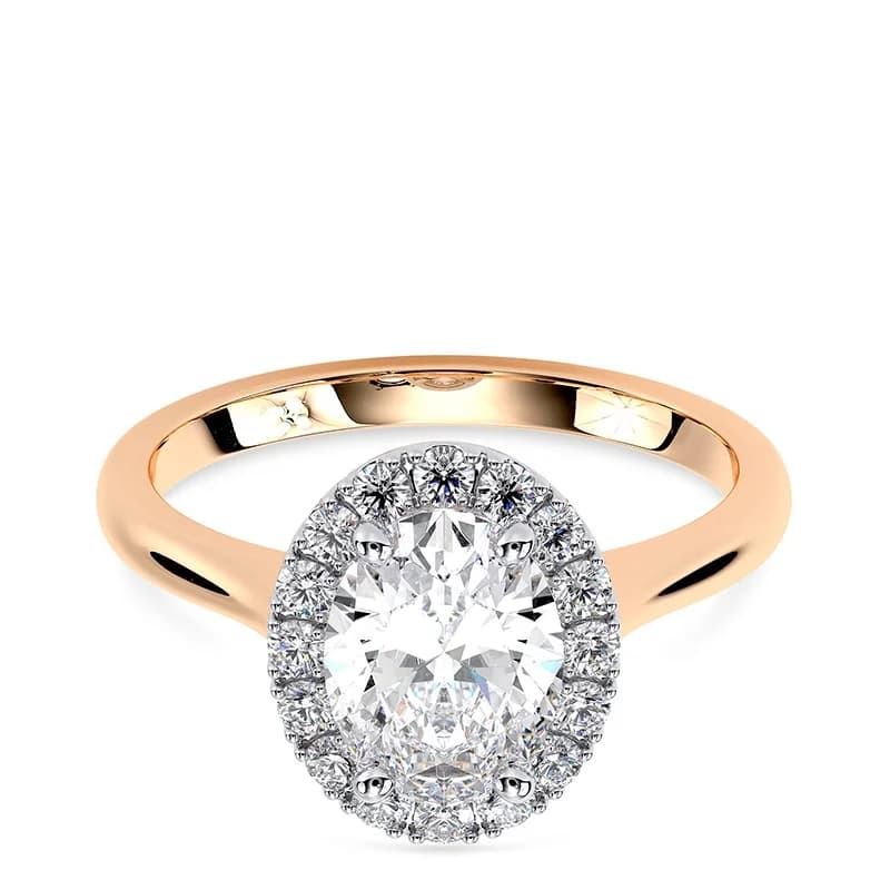 Evaan Lab Grown Diamond Halo Ring – Round- SR018 — Image 1