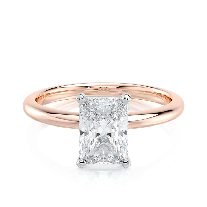 Evaan Lab Grown Diamond Solitaire Plain Ring – Radiant — Image 1