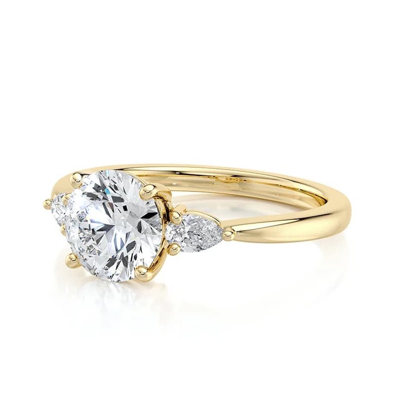 Evaan Lab Grown Diamond Three Stone Ring – Round — Image 1
